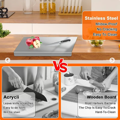 2026🔥Premium Stainless Steel Cutting Board – Hygienic & Easy to Clean