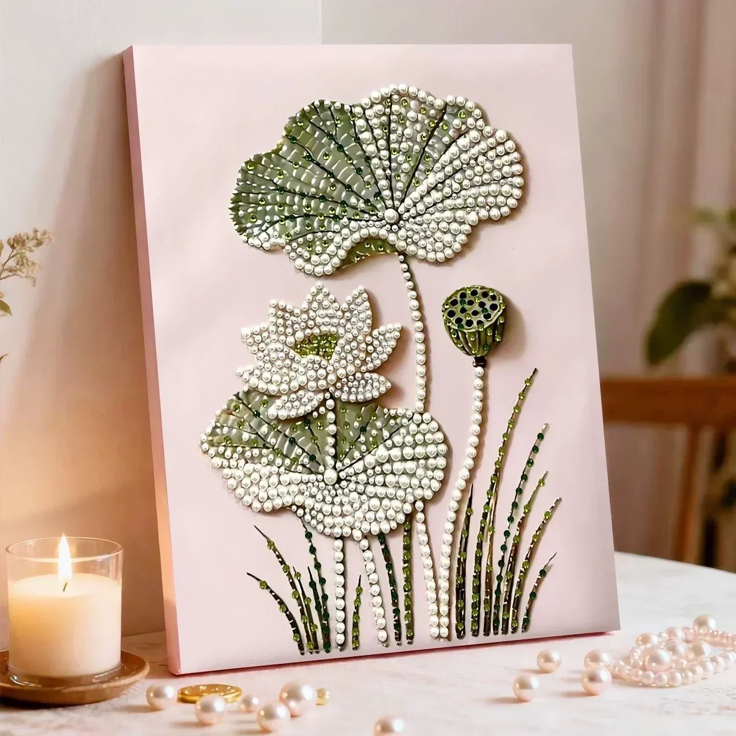 Relaxing Craft Kit for Adults: Framed Pearl Art, Home Decor Gift Idea
