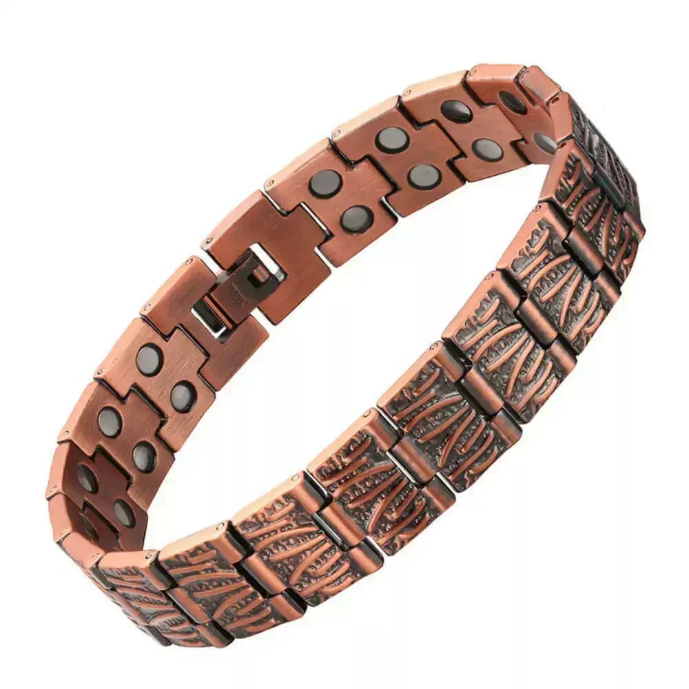 🔥Men’s Four Leaf Magnetic Copper Bracelet — Strength in Every Link (Men)