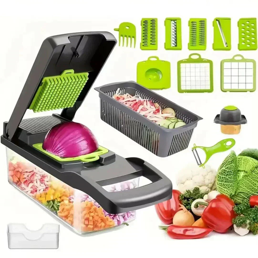 22-in-1 Multifunctional Vegetable Chopper - Mandoline Slicer with Container