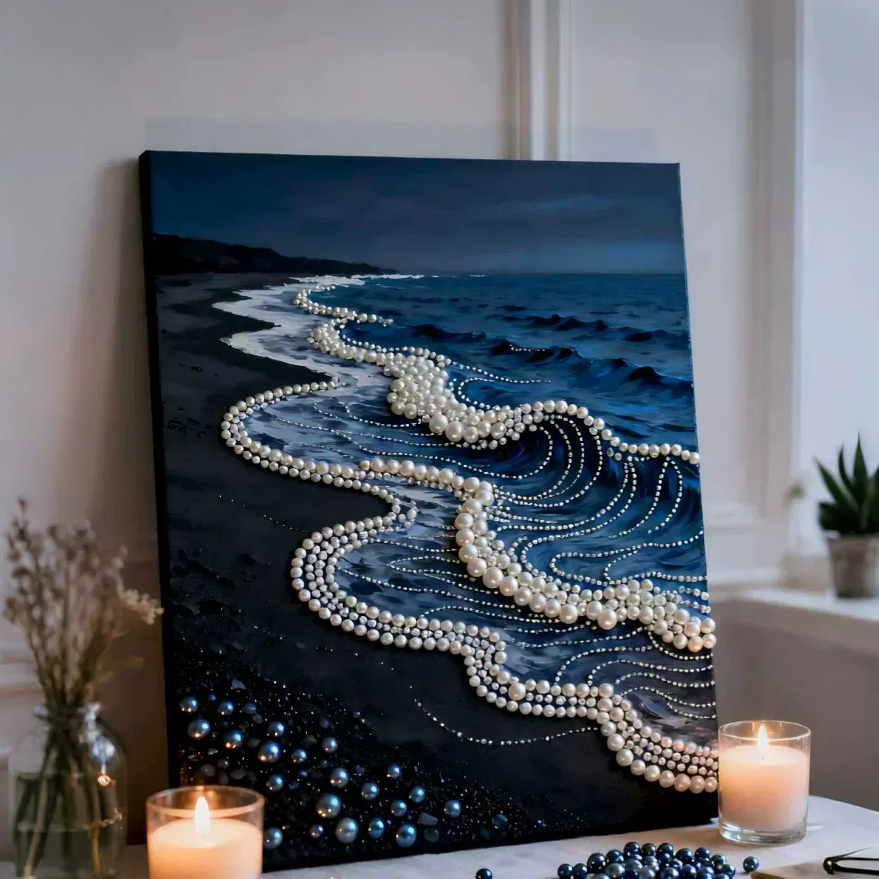 Relaxing Craft Kit for Adults: Framed Pearl Art, Home Decor Gift Idea